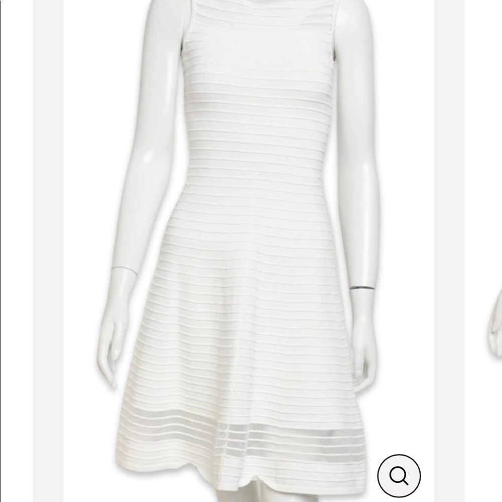 White sheer panel dress